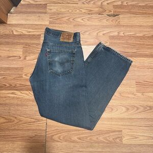 Levi 569 Loose Straight Leg Blue Wash Denim Jeans Mens W33 L32 Faded Distressed